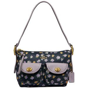 COACH Vintage Rose Print Nylon Cargo Shoulder Bag